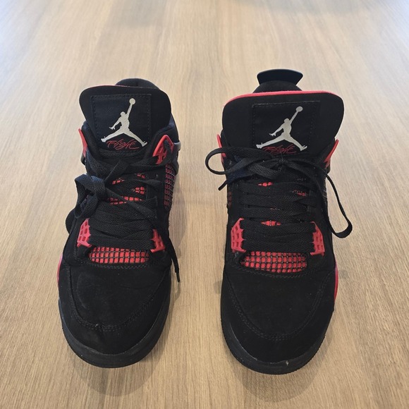 Nike Air Jordan 4 Retro Red Thunder  Black Red US Size 7 - Picture 2 of 8